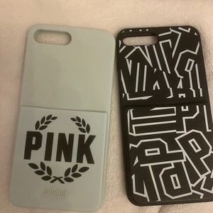 Two VS Pink iPhone 6plus silicone phone cases